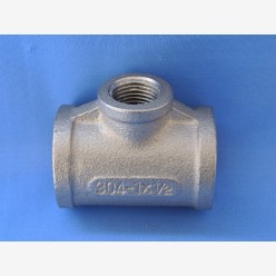 304 Stainles Tee, 1" x 1/2"